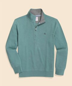 Brooks Brothers / ブルックス ブラザーズ スウェット | コットン　フレンチリブ　GFロゴ　ハーフジップ　モックネックプルオーバー