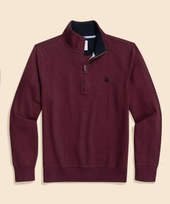 Brooks Brothers / ブルックス ブラザーズ スウェット | コットン　フレンチリブ　GFロゴ　ハーフジップ　モックネックプルオーバー