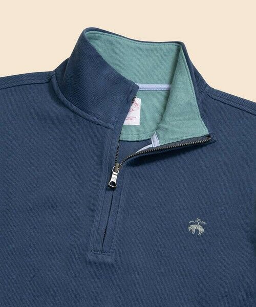 Brooks Brothers / ブルックス ブラザーズ スウェット | コットン　フレンチリブ　GFロゴ　ハーフジップ　モックネックプルオーバー | 詳細3