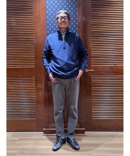 Brooks Brothers / ブルックス ブラザーズ スウェット | コットン　フレンチリブ　GFロゴ　ハーフジップ　モックネックプルオーバー | 詳細4