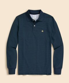 Brooks Brothers / ブルックス ブラザーズ ポロシャツ | スーピマコットンストレッチ　GFロゴ　シンストライプ　ロングスリーブポロシャツ　Slim Fit