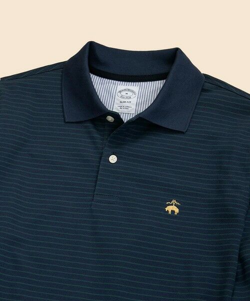 Brooks Brothers / ブルックス ブラザーズ ポロシャツ | スーピマコットンストレッチ GFロゴ シンストライプ ロングスリーブポロシャツ Slim Fit | 詳細3
