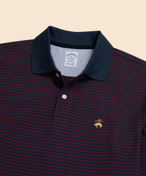 Brooks Brothers / ブルックス ブラザーズ ポロシャツ | スーピマコットンストレッチ GFロゴ シンストライプ ロングスリーブポロシャツ Slim Fit | 詳細5