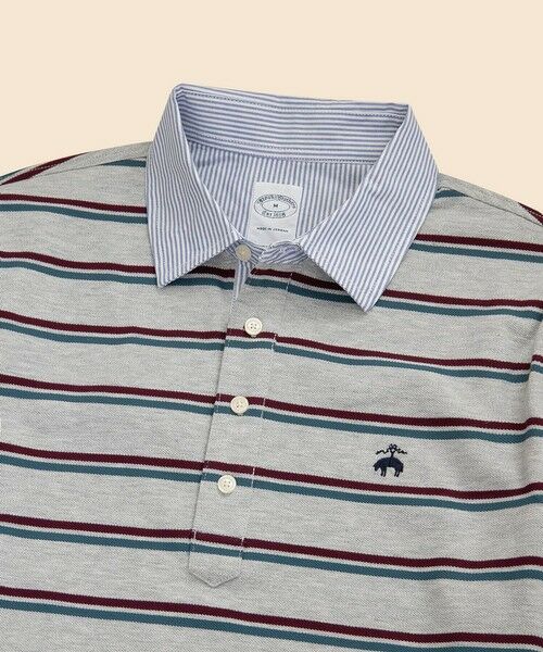 Brooks Brothers / ブルックス ブラザーズ ポロシャツ | ストレッチコットン GFロゴ ダブルストライプ ロングスリーブポロシャツ Slim Fit | 詳細3