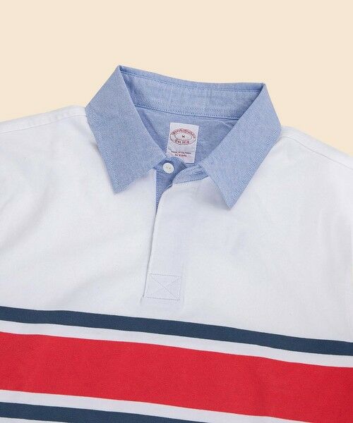 Brooks Brothers / ブルックス ブラザーズ ポロシャツ | コットンジャージー GFロゴ チェストストライプ ラグビーシャツ | 詳細1