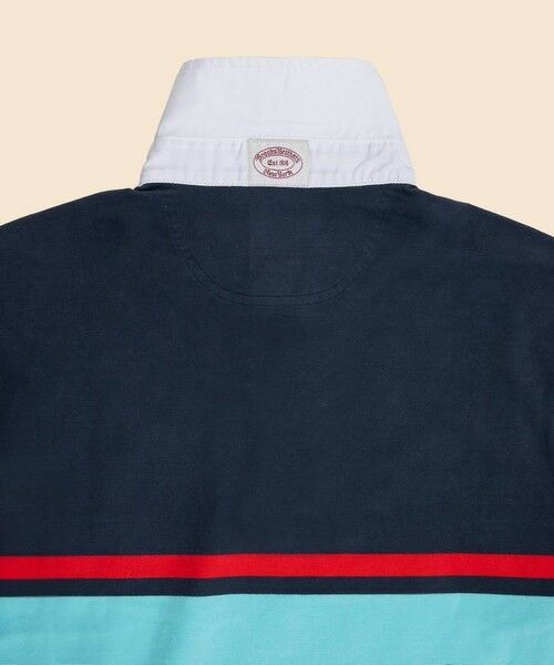 Brooks Brothers / ブルックス ブラザーズ ポロシャツ | コットンジャージー GFロゴ チェストストライプ ラグビーシャツ | 詳細5