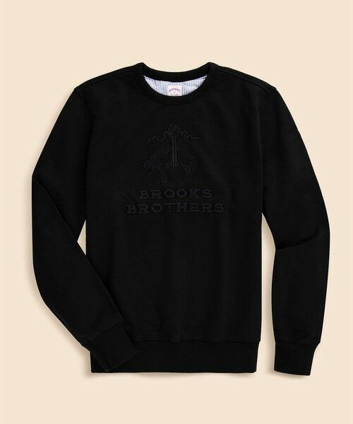 Brooks Brothers / ブルックス ブラザーズ スウェット | コットン フレンチテリー GFエンブロイダリー スウェットシャツ(ブラック)