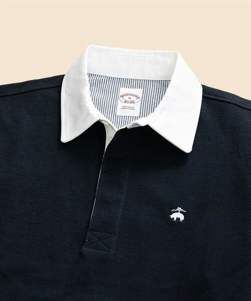 Brooks Brothers / ブルックス ブラザーズ ポロシャツ | コットンジャージー　GFロゴ　ソリッド　ラグビーシャツ | 詳細5