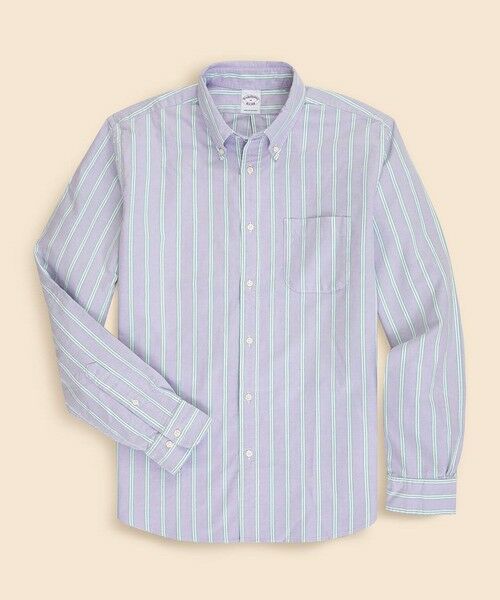 Brooks Brothers/ブルックス ブラザーズ コットンオックスフォード ストライプ フライデーシャツ パープル XS Brooks Brothers/ブルックス ブラザーズ コットンオックスフォード ストライプ フライデーシャツ パープル XS