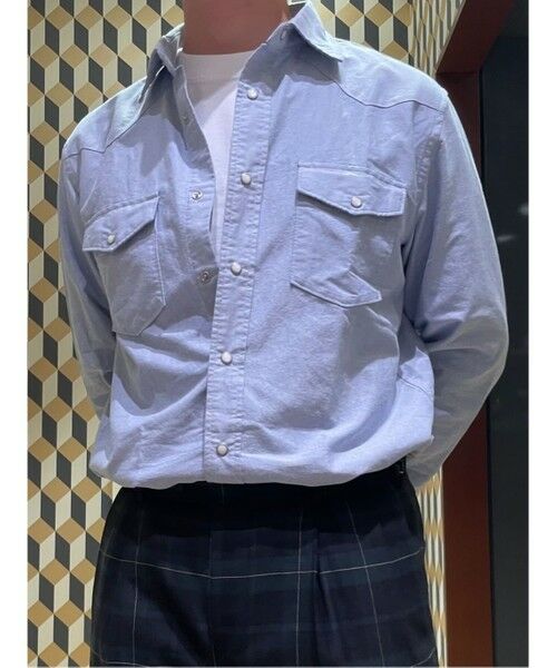 Brooks Brothers/ブルックス ブラザーズ コットンオックスフォード ウエスタン フライデーシャツ ブルー L Brooks Brothers/ブルックス ブラザーズ コットンオックスフォード ウエスタン フライデーシャツ ブルー L