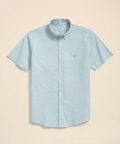 Brooks Brothers/ブルックス ブラザーズ ストレッチオックスフォード GFロゴ ショートスリーブカジュアルシャツ Regular Fit グリーン S Brooks Brothers/ブルックス ブラザーズ ストレッチオックスフォード GFロゴ ショートスリーブカジュアルシャツ Regular Fit グリーン S