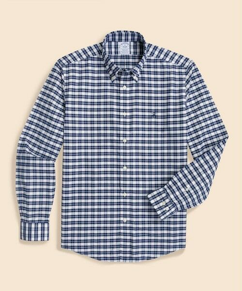 Brooks Brothers/ブルックス ブラザーズ ストレッチオックスフォード GFロゴ シーズナルパターン カジュアルシャツ Regular Fit ネイビー×ホワイト XL Brooks Brothers/ブルックス ブラザーズ ストレッチオックスフォード GFロゴ シーズナルパターン カジュアルシャツ Regular Fit ネイビー×ホワイト XL