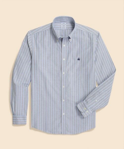 Brooks Brothers/ブルックス ブラザーズ ストレッチオックスフォード GFロゴ シーズナルパターン カジュアルシャツ Regular Fit ストライプ L Brooks Brothers/ブルックス ブラザーズ ストレッチオックスフォード GFロゴ シーズナルパターン カジュアルシャツ Regular Fit ストライプ L