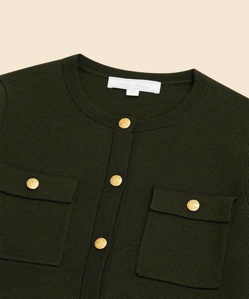 Brooks Brothers / ブルックス ブラザーズ カーディガン・ボレロ | ミラノリブ ゴールドボタン ノーカラーニットジャケット | 詳細1