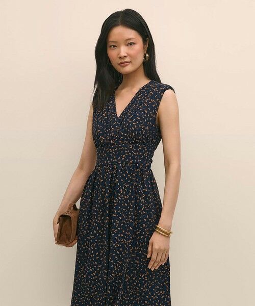 Brooks Brothers / ブルックス ブラザーズ ミニ丈・ひざ丈ワンピース | ビスコースクレープ オーバルドット フェイクラップドレス | 詳細3