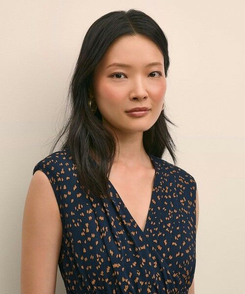 Brooks Brothers / ブルックス ブラザーズ ミニ丈・ひざ丈ワンピース | ビスコースクレープ オーバルドット フェイクラップドレス | 詳細4