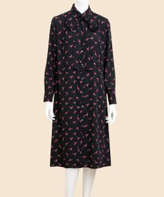 Brooks Brothers / ブルックス ブラザーズ ロング・マキシ丈ワンピース | ポリエステル　フェザントプリント　ソフトシャツワンピース