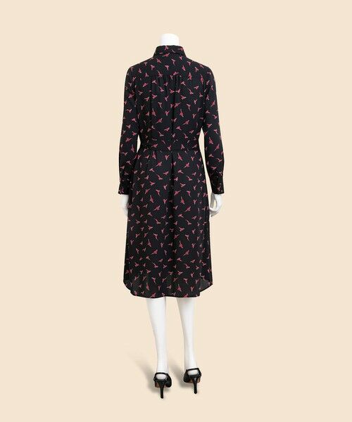 Brooks Brothers / ブルックス ブラザーズ ロング・マキシ丈ワンピース | ポリエステル　フェザントプリント　ソフトシャツワンピース | 詳細4