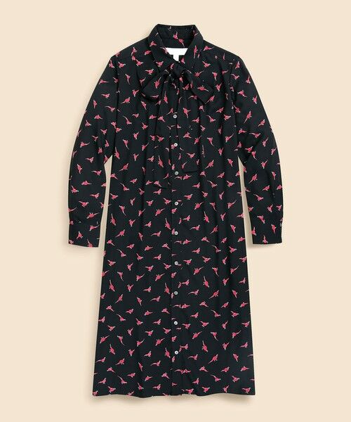 Brooks Brothers / ブルックス ブラザーズ ロング・マキシ丈ワンピース | ポリエステル　フェザントプリント　ソフトシャツワンピース | 詳細5