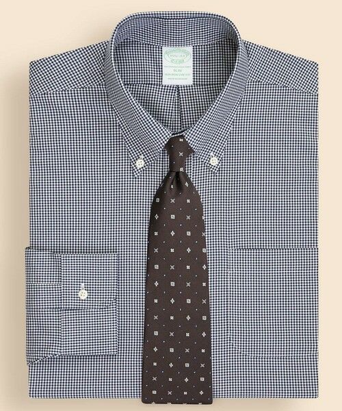 Brooks Brothers/ブルックス ブラザーズ ストレッチピンポイントオックスフォード ギンガムチェック ドレスシャツ Slim Fit ネイビー 16 1/2-32 Brooks Brothers/ブルックス ブラザーズ ストレッチピンポイントオックスフォード ギンガムチェック ドレスシャツ Slim Fit ネイビー 16 1/2-32