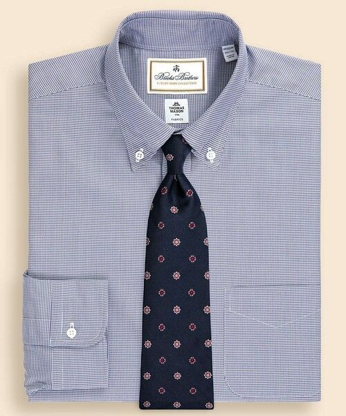 Brooks Brothers/ブルックス ブラザーズ ラグジュアリー コットン マイクロハウンドトゥース ドレスシャツ Regular Fit ネイビー 16 - 33 Brooks Brothers/ブルックス ブラザーズ ラグジュアリー コットン マイクロハウンドトゥース ドレスシャツ Regular Fit ネイビー 16 - 33