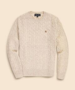 Brooks Brothers / ブルックス ブラザーズ ニット・セーター | ラムズウール　GFロゴ　ケーブル　クルーネックセーター