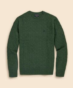Brooks Brothers / ブルックス ブラザーズ ニット・セーター | ラムズウール　GFロゴ　ケーブル　クルーネックセーター