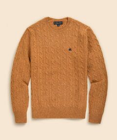 Brooks Brothers / ブルックス ブラザーズ ニット・セーター | ラムズウール　GFロゴ　ケーブル　クルーネックセーター