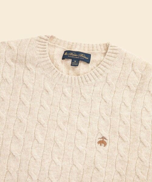 Brooks Brothers / ブルックス ブラザーズ ニット・セーター | ラムズウール　GFロゴ　ケーブル　クルーネックセーター | 詳細2