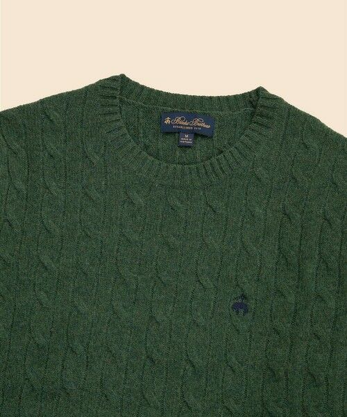 Brooks Brothers / ブルックス ブラザーズ ニット・セーター | ラムズウール　GFロゴ　ケーブル　クルーネックセーター | 詳細3