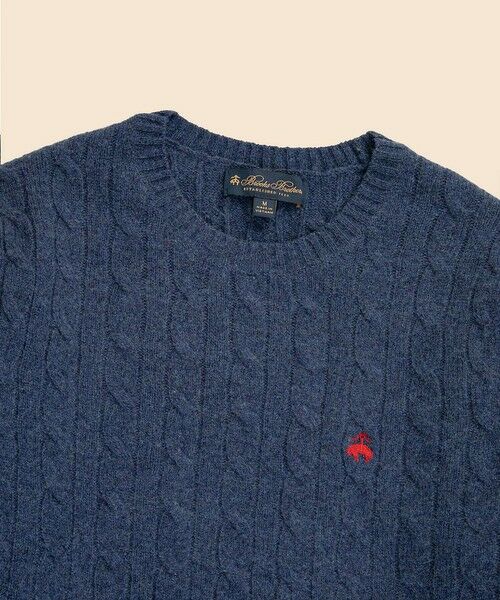 Brooks Brothers / ブルックス ブラザーズ ニット・セーター | ラムズウール　GFロゴ　ケーブル　クルーネックセーター | 詳細4