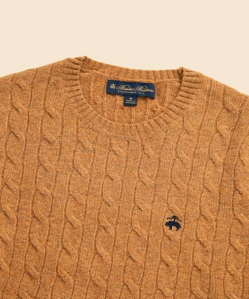 Brooks Brothers / ブルックス ブラザーズ ニット・セーター | ラムズウール　GFロゴ　ケーブル　クルーネックセーター | 詳細5
