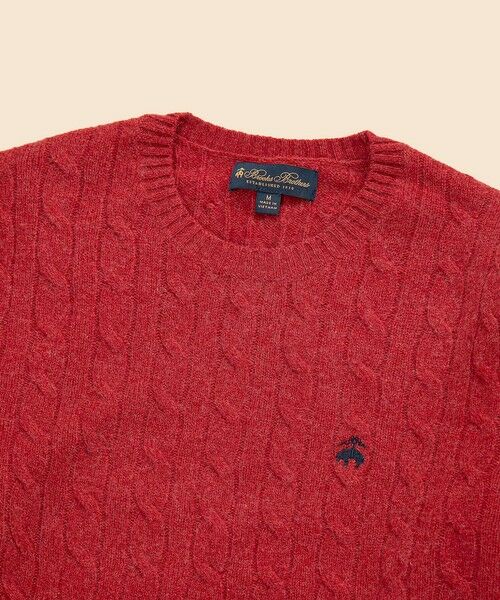 Brooks Brothers / ブルックス ブラザーズ ニット・セーター | ラムズウール　GFロゴ　ケーブル　クルーネックセーター | 詳細6