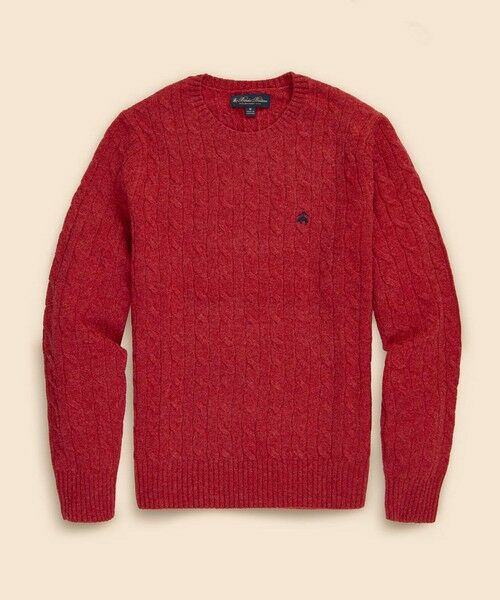 Brooks Brothers / ブルックス ブラザーズ ニット・セーター | ラムズウール　GFロゴ　ケーブル　クルーネックセーター | 詳細7