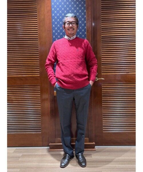 Brooks Brothers / ブルックス ブラザーズ ニット・セーター | ラムズウール　GFロゴ　ケーブル　クルーネックセーター | 詳細8