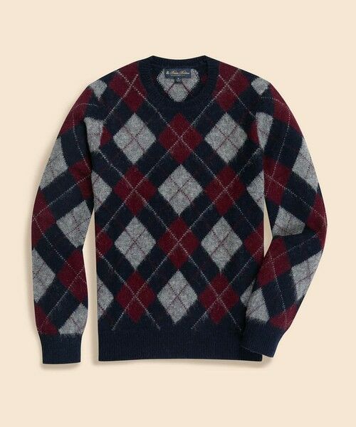 Brooks Brothers / ブルックス ブラザーズ ニット・セーター | ブラッシュドウール アーガイル クルーネックセーター(ネイビー)