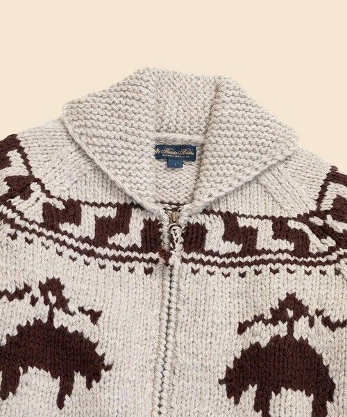 Brooks Brothers / ブルックス ブラザーズ カーディガン・ボレロ | ウール　GFロゴ　フルジップ　カウチンセーター | 詳細1