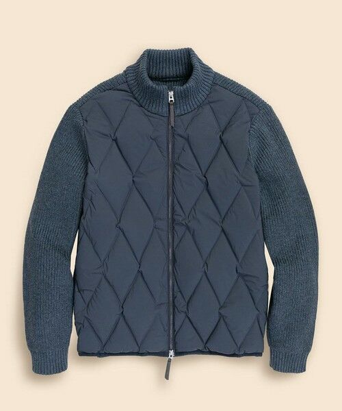 Brooks Brothers/ブルックス ブラザーズ ストレッチナイロン/コットンブレンド ニット×キルティング ダウンジャケット ネイビー M Brooks Brothers/ブルックス ブラザーズ ストレッチナイロン/コットンブレンド ニット×キルティング ダウンジャケット ネイビー M