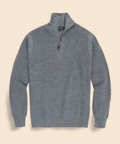 Brooks Brothers / ブルックス ブラザーズ ニット・セーター | ウール　リブニット　ハーフジップ　モックネックセーター