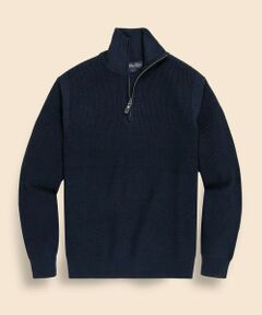 Brooks Brothers / ブルックス ブラザーズ ニット・セーター | ウール　リブニット　ハーフジップ　モックネックセーター