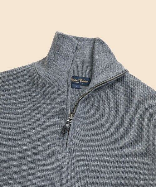 Brooks Brothers / ブルックス ブラザーズ ニット・セーター | ウール　リブニット　ハーフジップ　モックネックセーター | 詳細1