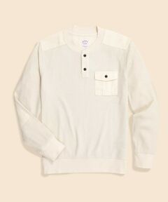 Brooks Brothers / ブルックス ブラザーズ Tシャツ | コットンブレンド　サーマル　ヘンリーネックシャツ