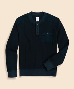 Brooks Brothers / ブルックス ブラザーズ Tシャツ | コットンブレンド　サーマル　ヘンリーネックシャツ