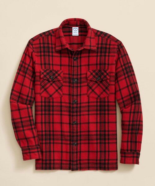 Brooks Brothers/ブルックス ブラザーズ コットン チェック ダブルポケット カジュアルシャツ Regular Fit レッド S Brooks Brothers/ブルックス ブラザーズ コットン チェック ダブルポケット カジュアルシャツ Regular Fit レッド S