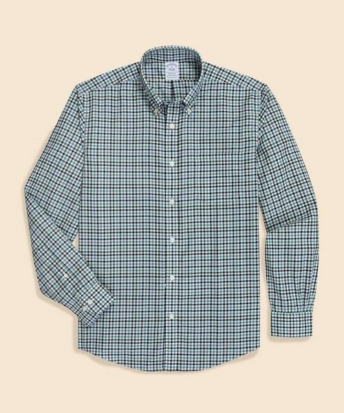 Brooks Brothers/ブルックス ブラザーズ スーピマコットンストレッチツイル チェック カジュアルシャツ Regular グリーン L Brooks Brothers/ブルックス ブラザーズ スーピマコットンストレッチツイル チェック カジュアルシャツ Regular グリーン L