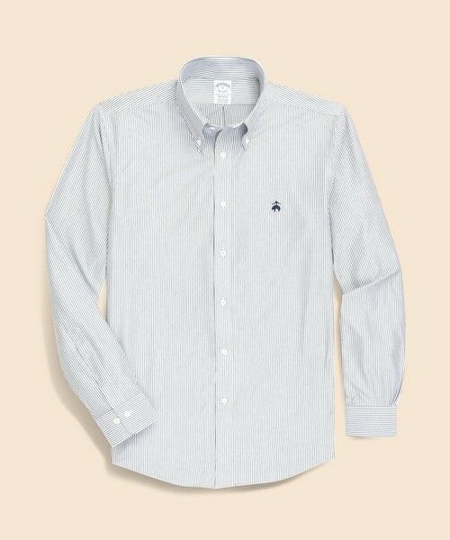 Brooks Brothers/ブルックス ブラザーズ スーピマコットン GFロゴ 46ゲージニット カジュアルシャツ Regular Fit ストライプ L Brooks Brothers/ブルックス ブラザーズ スーピマコットン GFロゴ 46ゲージニット カジュアルシャツ Regular Fit ストライプ L
