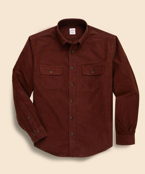 Brooks Brothers/ブルックス ブラザーズ コットン シャモアクロス ダブルポケット カジュアルシャツ Traditional Fit ブラウン M Brooks Brothers/ブルックス ブラザーズ コットン シャモアクロス ダブルポケット カジュアルシャツ Traditional Fit ブラウン M