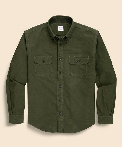 Brooks Brothers/ブルックス ブラザーズ コットン シャモアクロス ダブルポケット カジュアルシャツ Traditional Fit カーキ M Brooks Brothers/ブルックス ブラザーズ コットン シャモアクロス ダブルポケット カジュアルシャツ Traditional Fit カーキ M