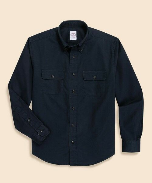 Brooks Brothers/ブルックス ブラザーズ コットンツイル ダブルポケット ワークシャツ ネイビー M Brooks Brothers/ブルックス ブラザーズ コットンツイル ダブルポケット ワークシャツ ネイビー M