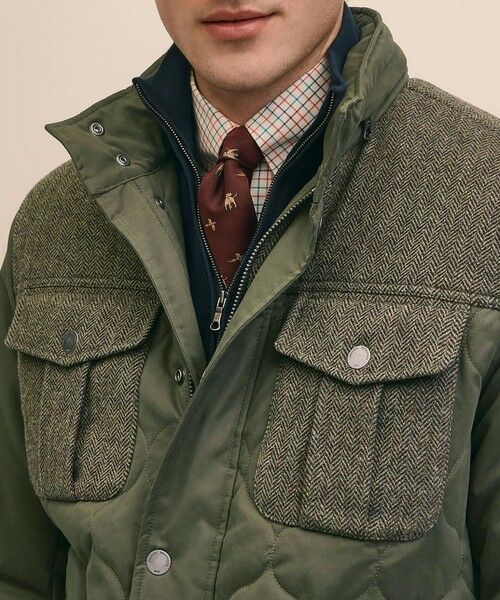 Brooks Brothers / ブルックス ブラザーズ ミリタリージャケット・コート | ポリエステルブレンド　キルティング×ツイード　フィールドジャケット | 詳細4